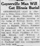 Geyserville Man Will Get Illinois Burial