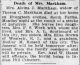 Death of Mrs. Markham