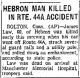 Hebron Man Killed in Rte. 44A Accident